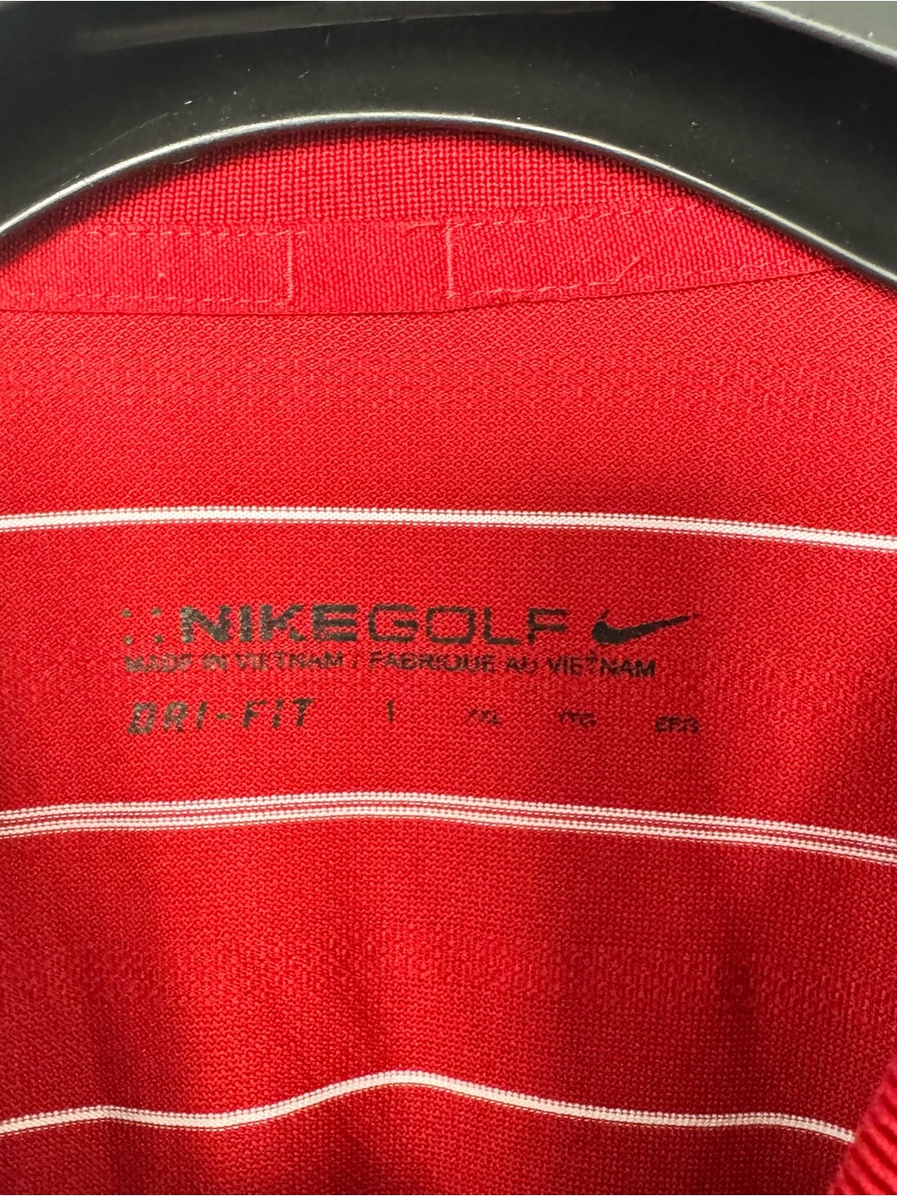 Nike Golf Dri-FIT Polo Shirt Red White Striped Short Sleeve Oversized Men's XXL - Picture 5 of 7